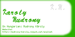 karoly mudrony business card